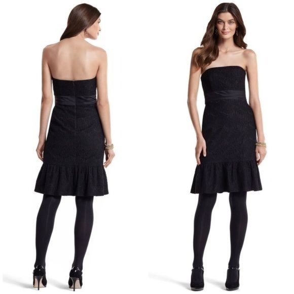 White House Black Market Dresses & Skirts - White House Black Market 8 Dress Strapless Lace